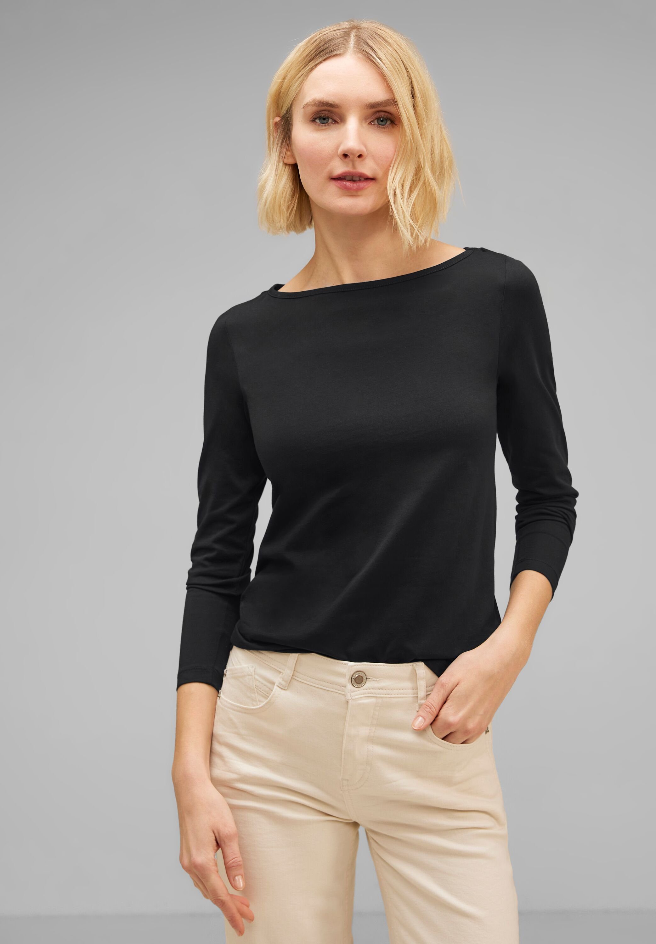 STREET ONE Langarmshirt mit U-Boot-Ausschnitt