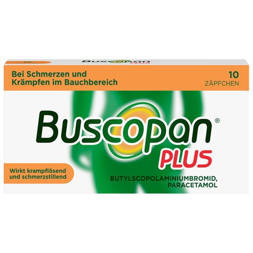 BUSCOPAN plus 10 mg/800 mg Suppositorien  10 St  Suppositorien
