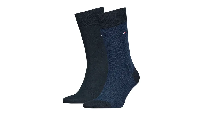 TOMMY HILFIGER Herren Socken Birdseye 2er Pack Darknavy
