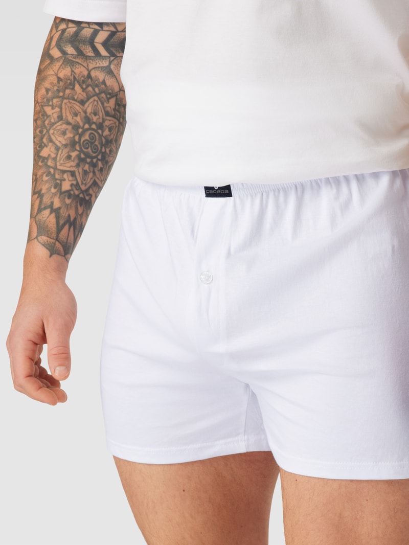 PLUS SIZE Boxershorts mit Label-Patch im 2er-Pack in weiß