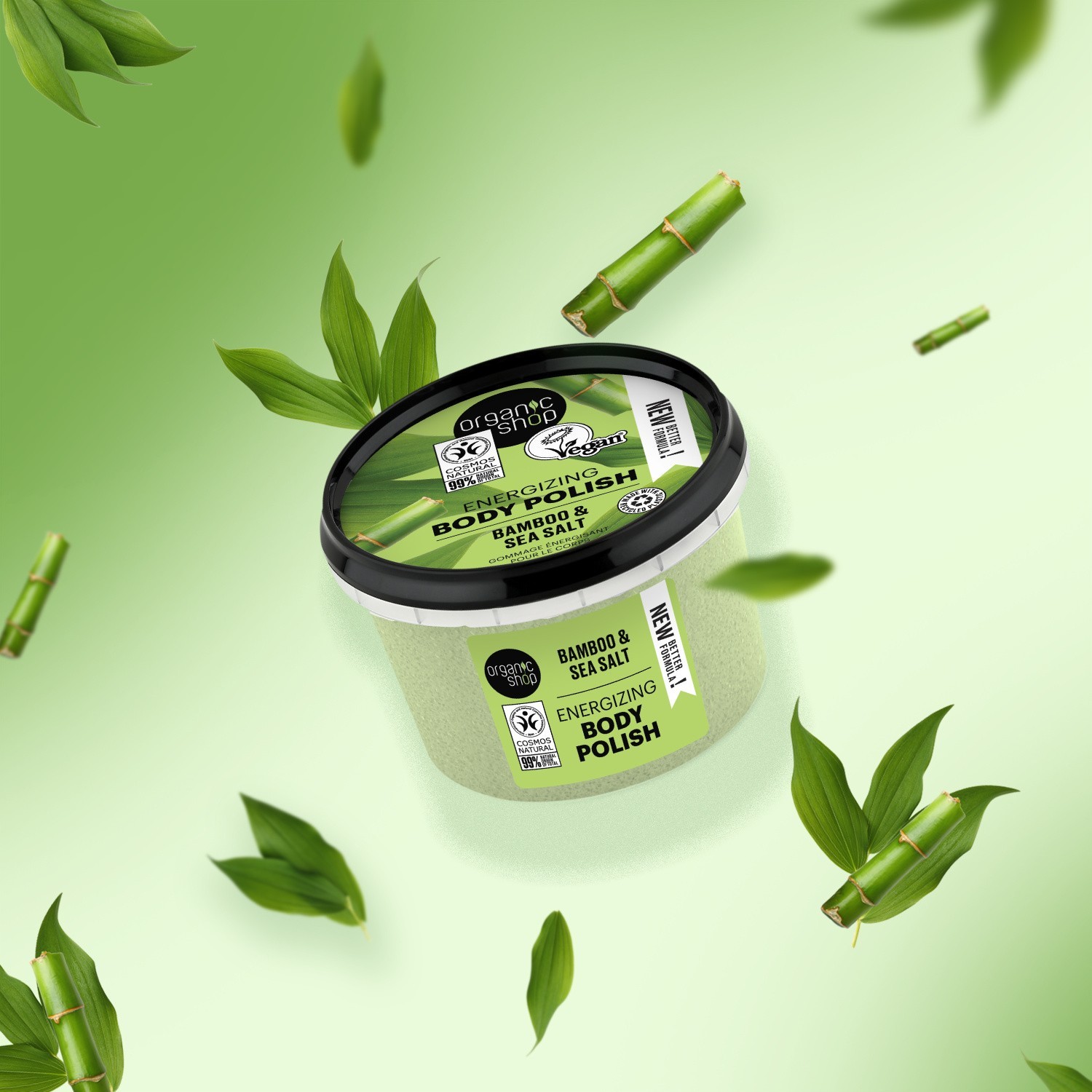 Energizirajući piling za tijelo od bambusa Organic Shop
