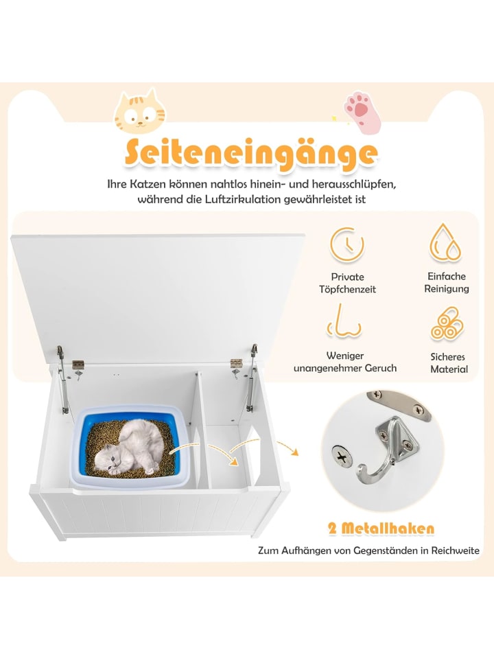 COSTWAY Katzenhaus in Weiß günstig kaufen 51 cm