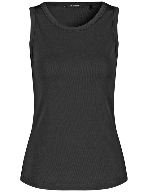 Top aus glänzendem Ripp-Jersey