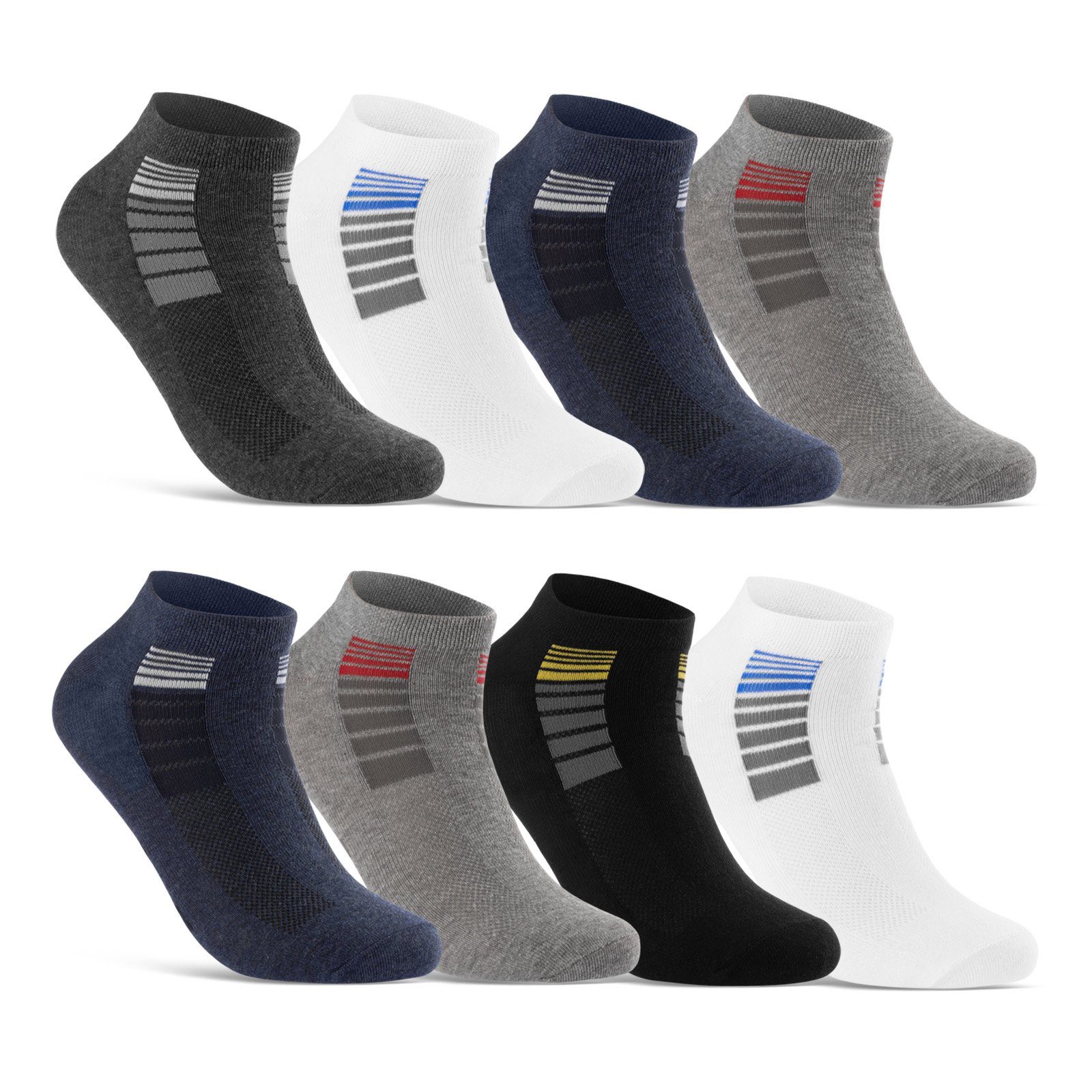 sockenkauf24 Sneakersocken 8, 12 oder 20 Paar Sneaker SPORT Socken Damen&Herren Sportsocken (43-46, 8-Paar, 16735) - WP