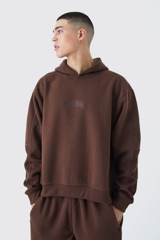 Kastiger Oversize Hoodie in Waffeloptik