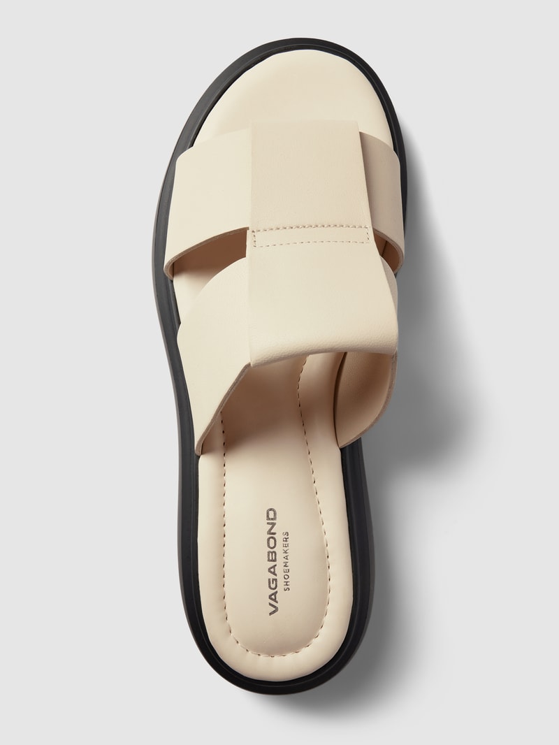 Pantoletten mit Plateausohle Modell 'BLENDA' in offwhite