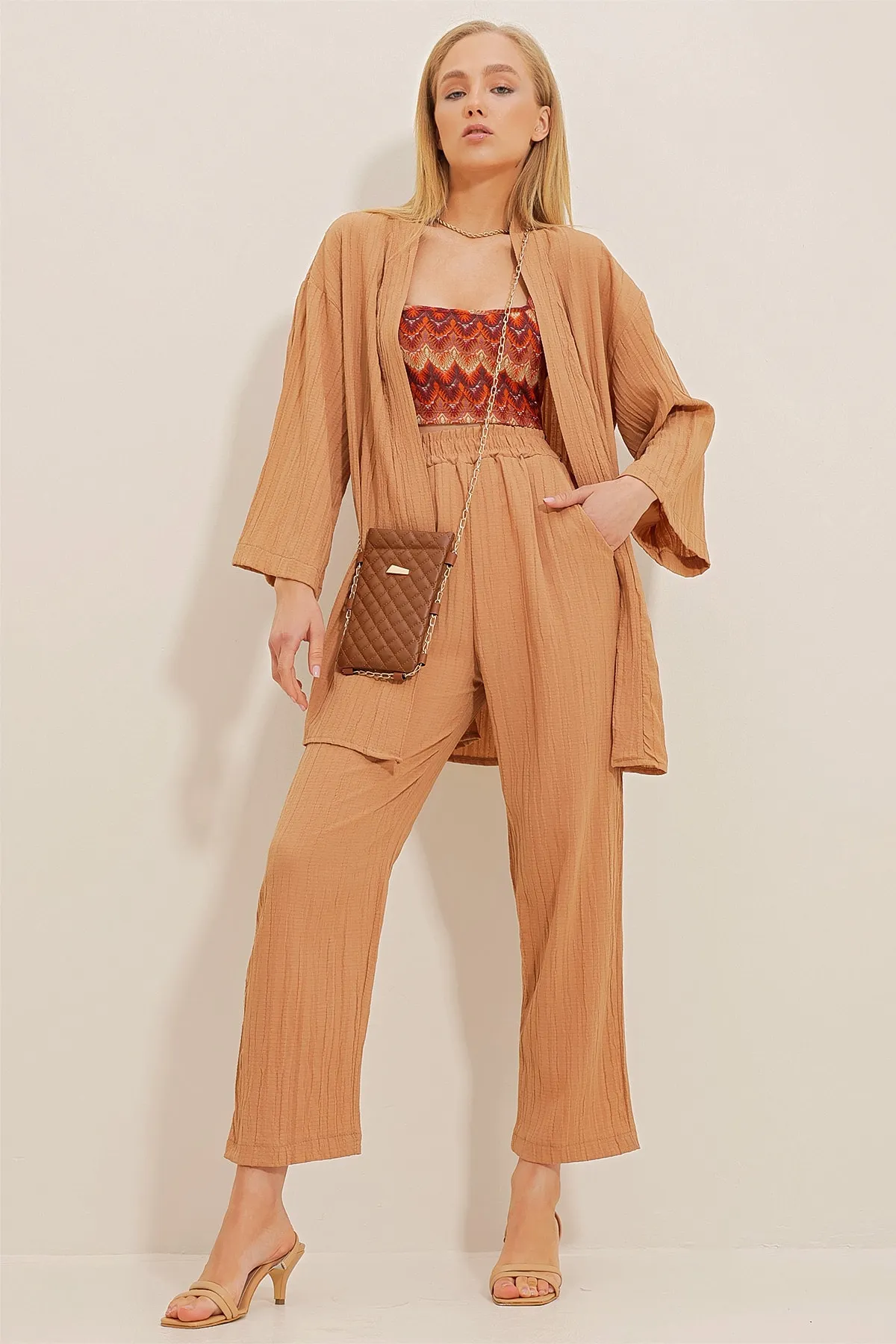 Trend Alaçatı Stili  Zweiteiler - Braun - Regular Fit
