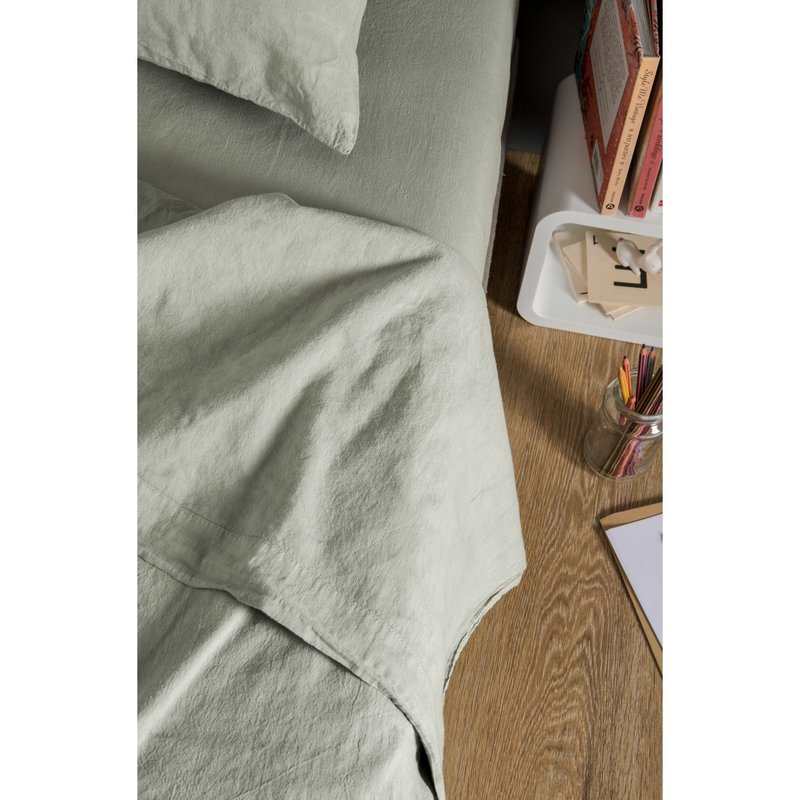 Drap plat 1 personne en Lin et Coton Bio 180 x 290 cm