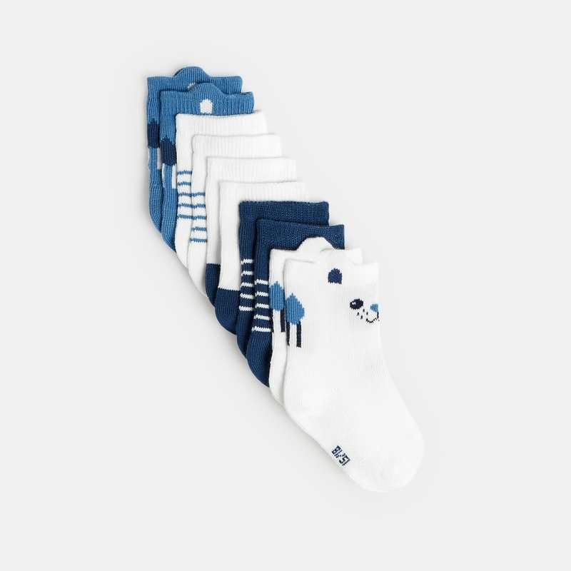 Chaussettes animaux (lot de 5) bleues bébé garçon
