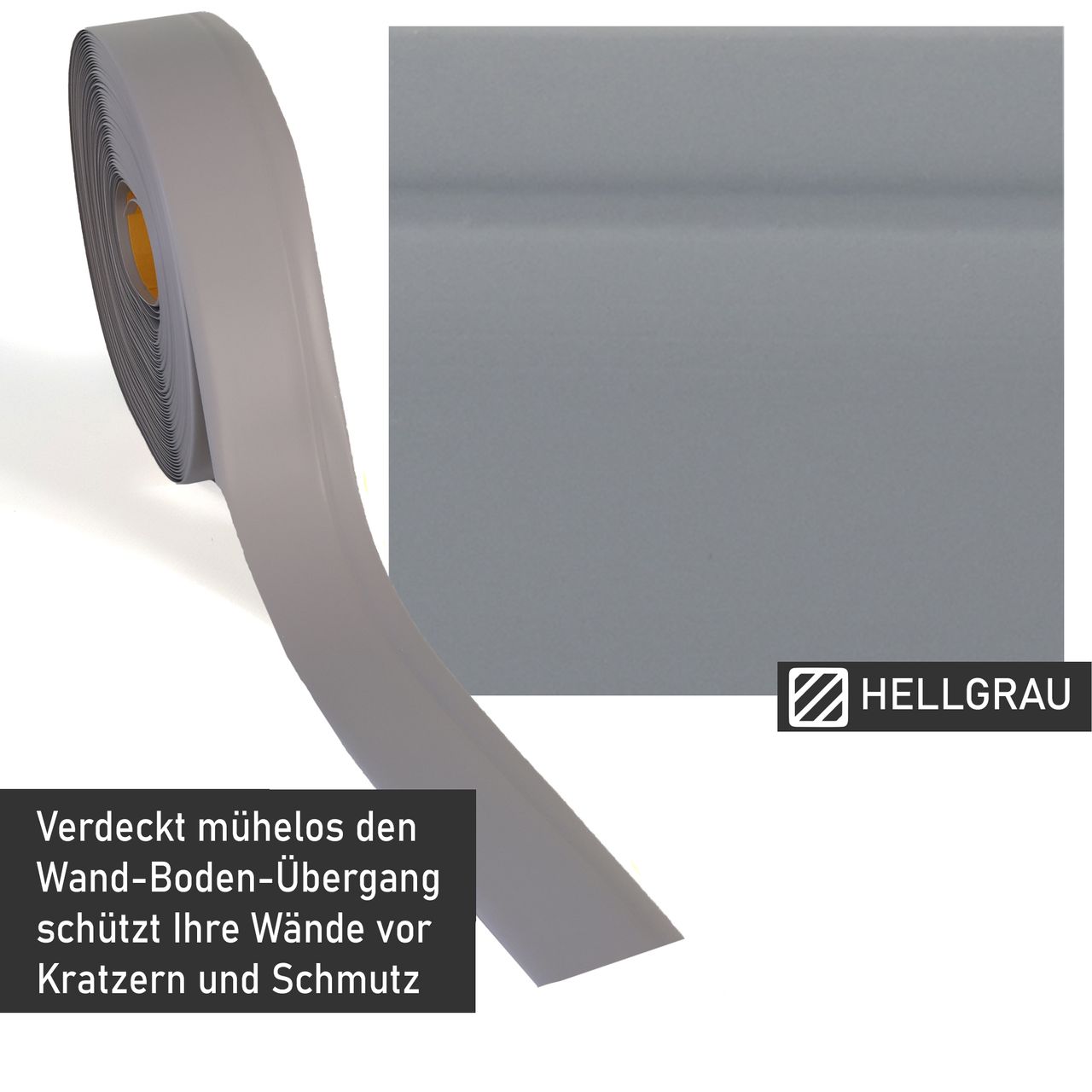 Lemodo Weichsockelleiste hellgrau, 25m Rolle