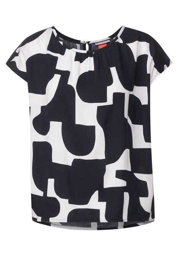 Street One Kurzarmbluse mit Raffdetail