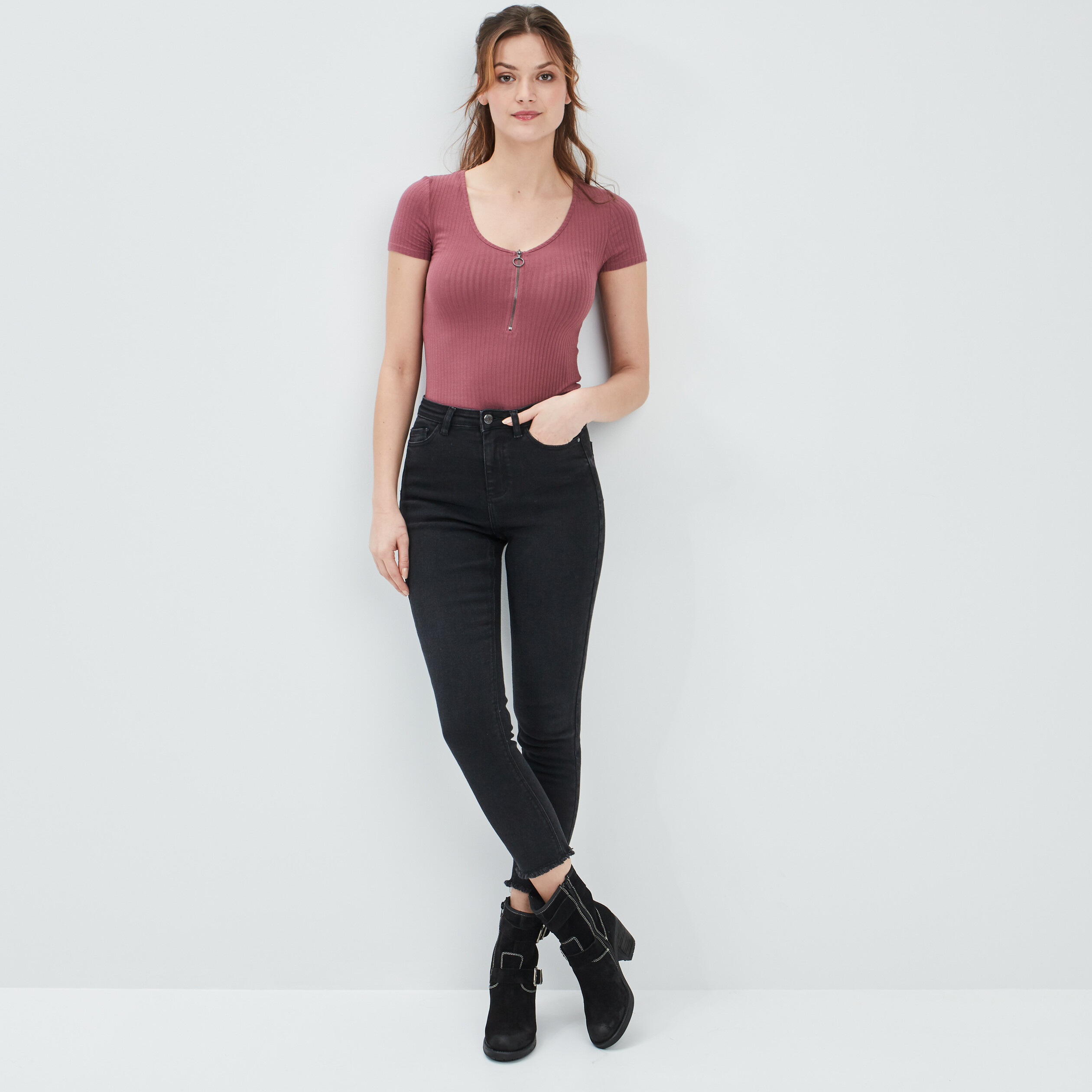 Jeans skinny Liberto denim noir femme | La Halle
