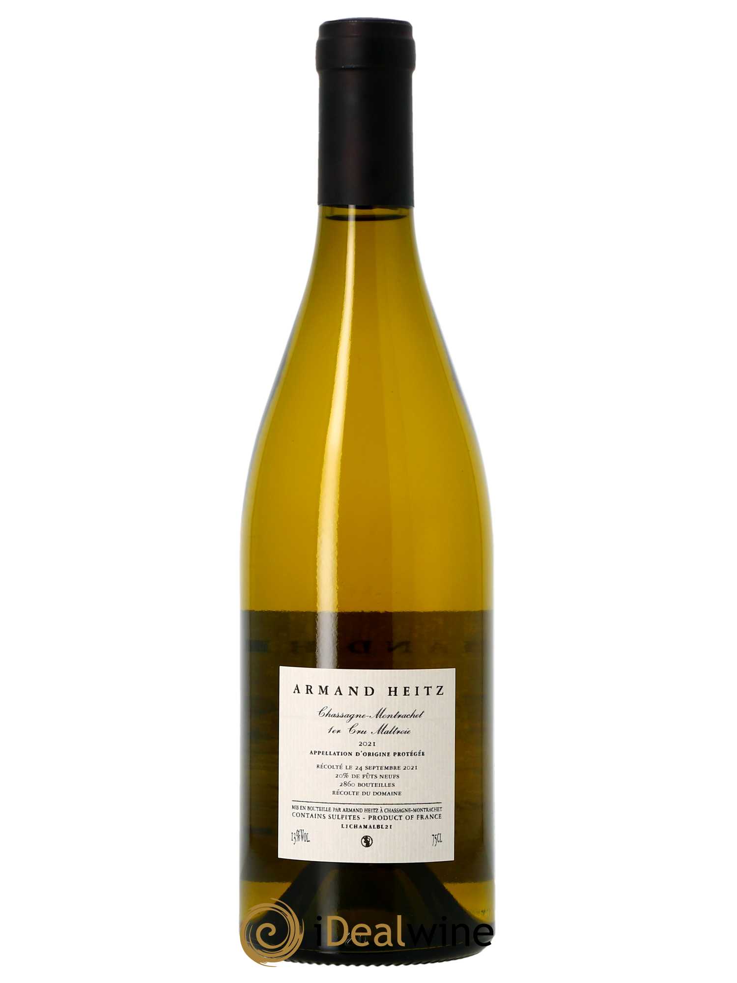 Chassagne-Montrachet 1er Cru La Maltroie Armand Heitz  2021 - Lot de 1 Bouteille