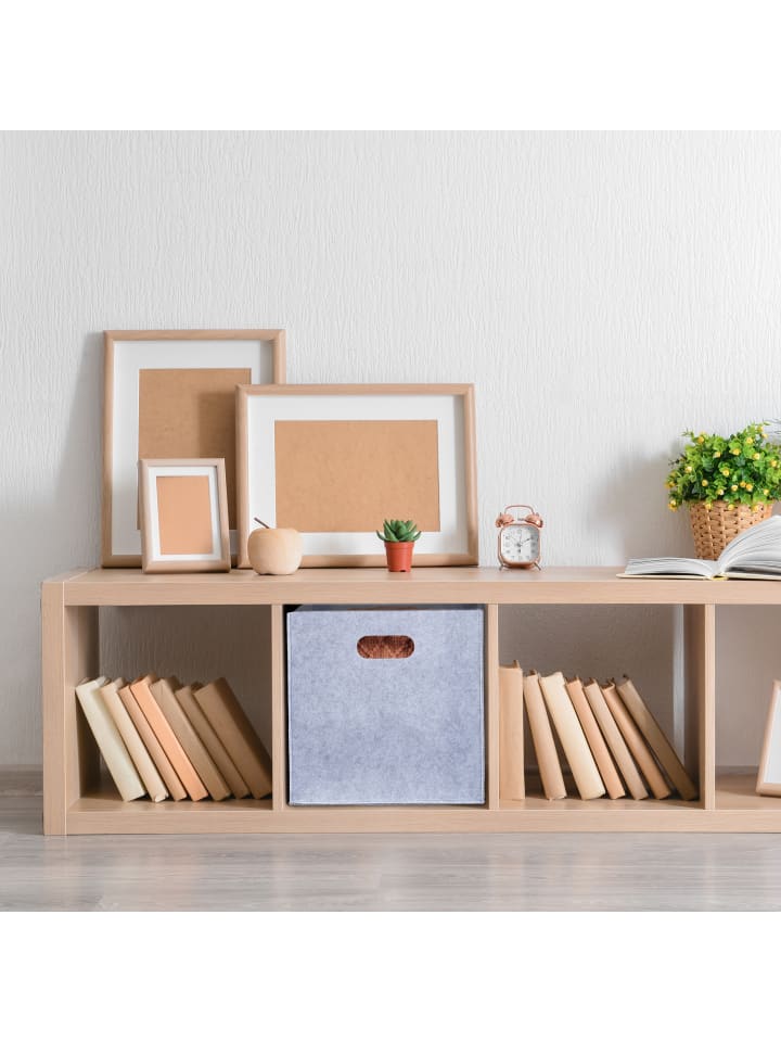 relaxdays 2 x Aufbewahrungsbox in Grau - (B)30 x (H)30 x (T)30 cm günstig kaufen onesize