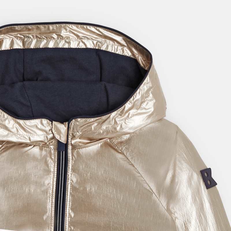 Blouson à effet métallisé jaune fille