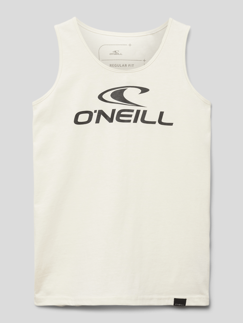 Tanktop mit Label-Print in weiß