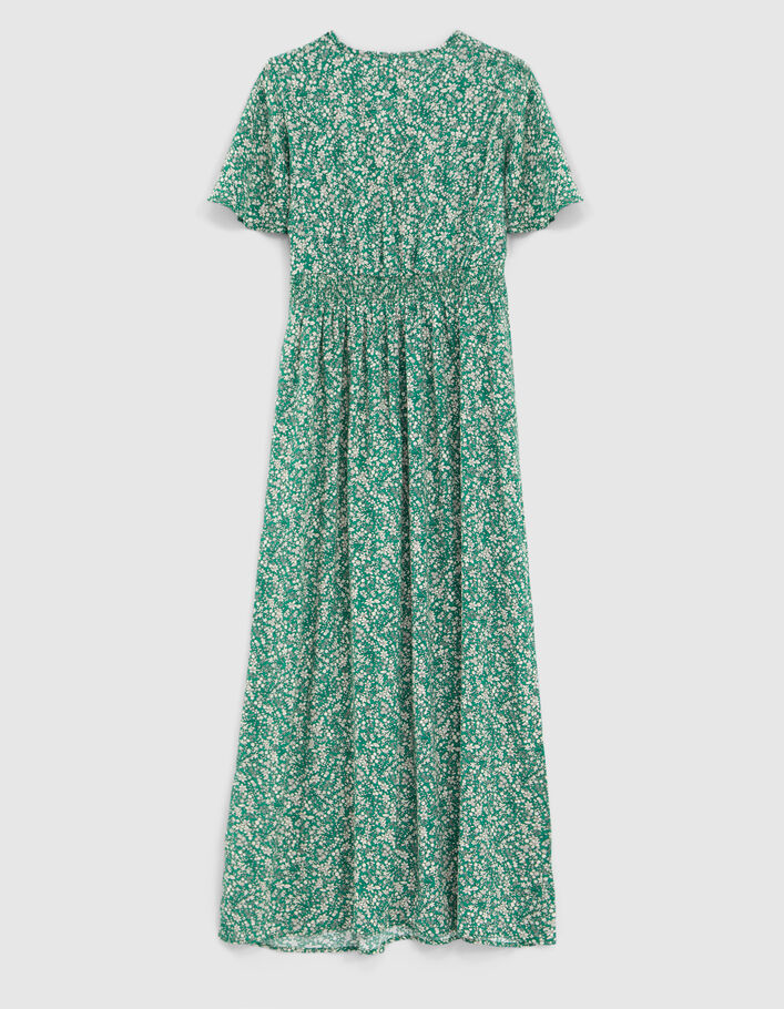 Robe longue verte LENZING™ ECOVERO™ micro fleurs fille