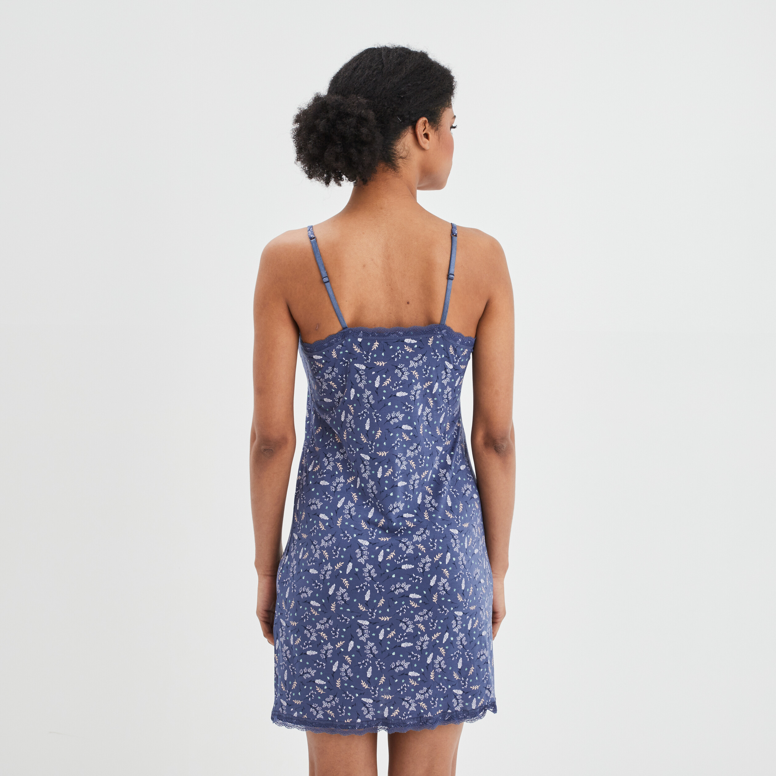 Nuisette à bretelles fines bleu femme | La Halle