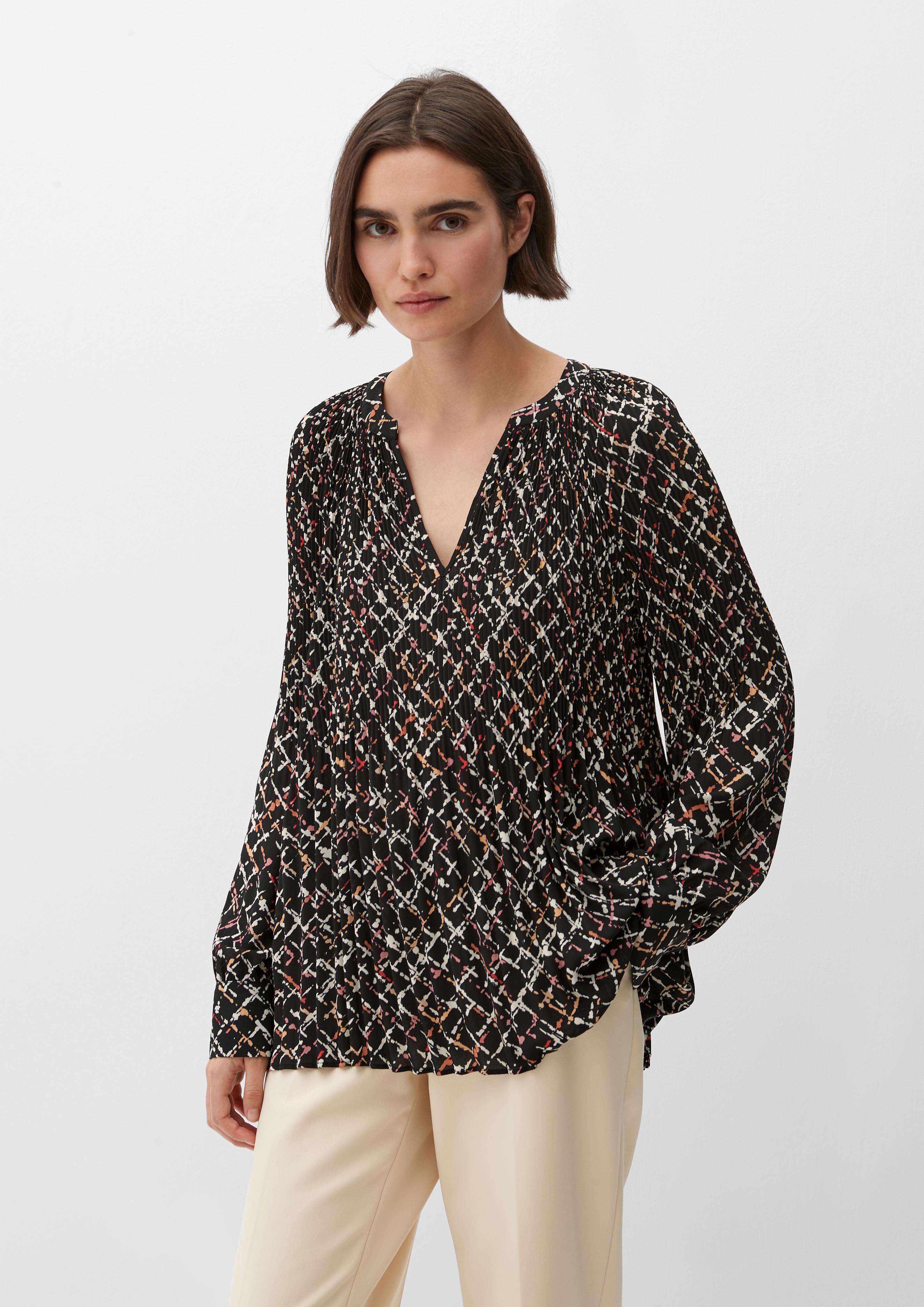 Plissée-Bluse mit Print  2121787-99A3