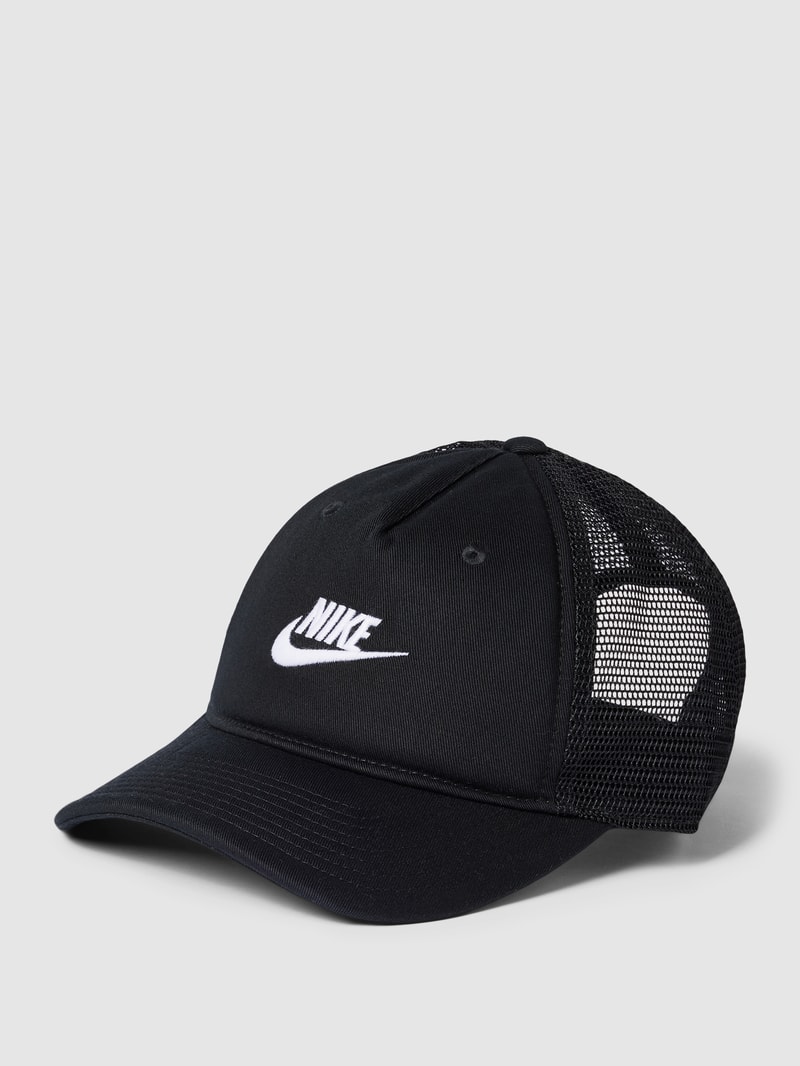 Basecap mit semitransparentem Einsatz in schwarz
