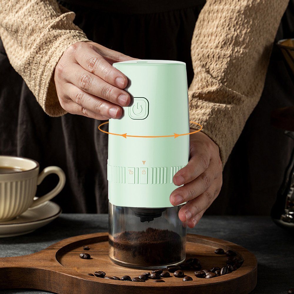 Devenirriche Kaffeemühle Tragbare Grat Elektrische Kaffeemühle Kleine Automatische( Blau)
