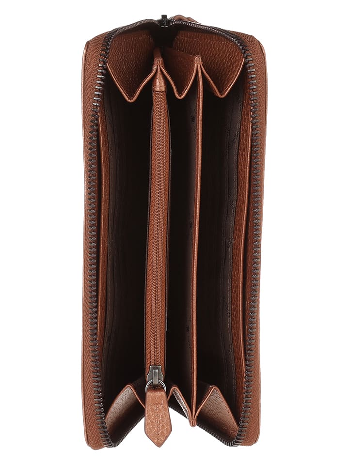 Braun Büffel Leder-Geldbörse in Hellbraun - (B)19 x (H)10 x (T)2 cm günstig kaufen onesize