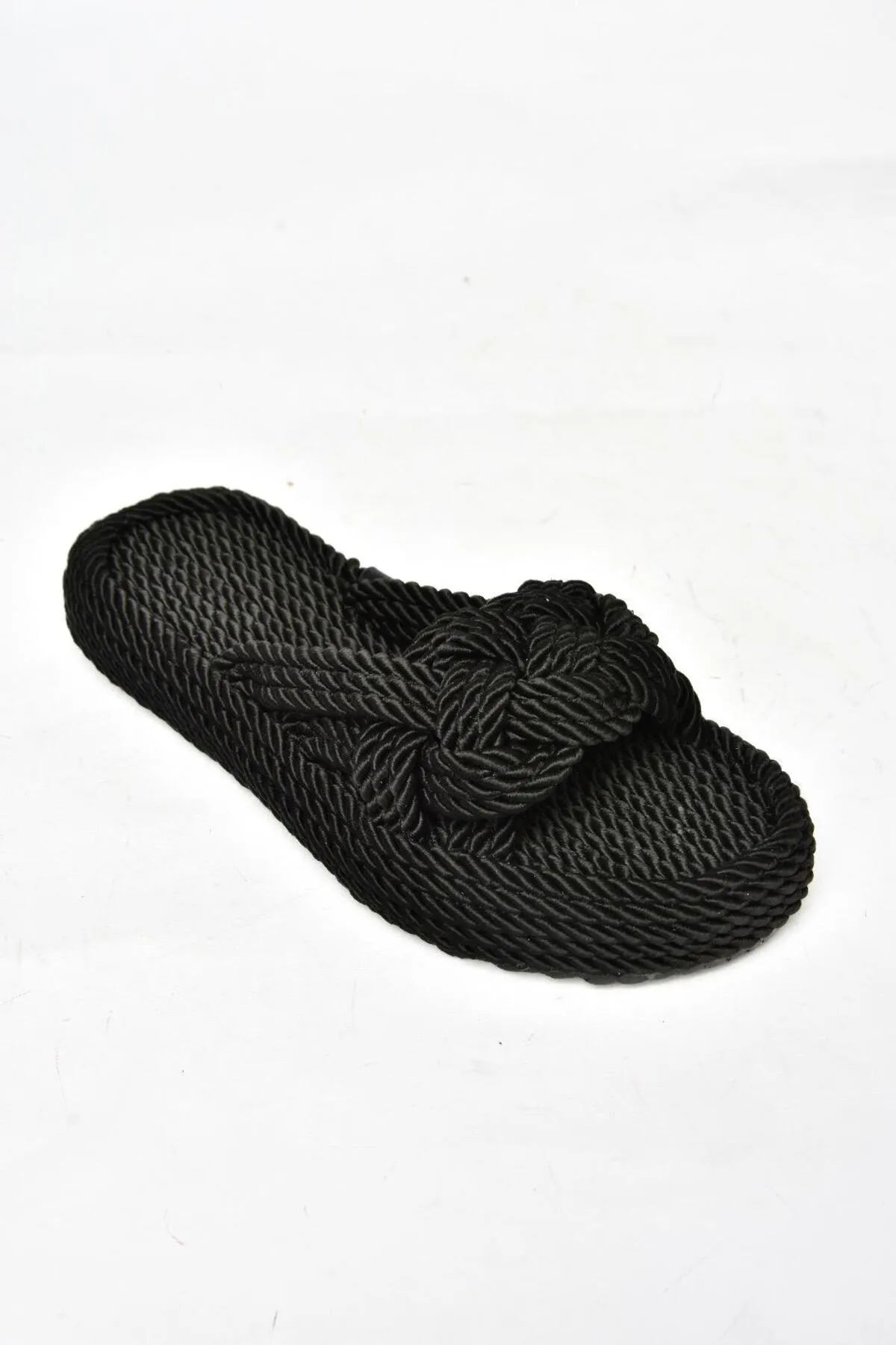 Fox Shoes  S596022704 Schwarze Strohhausschuhe mit Seilschnüren