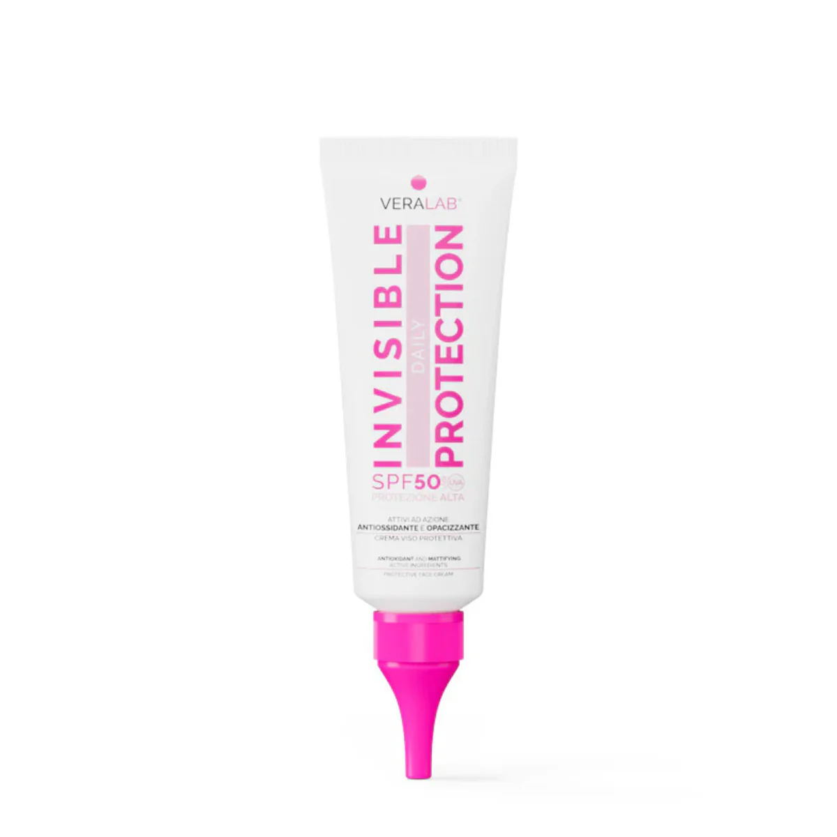 Crema facial INVISIBLE DAILY PROTECTION SPF 50 con ingredientes activos matificantes - Protector solar facial de alta protección.