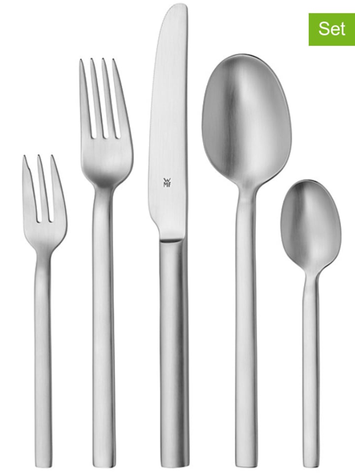 WMF 60tlg. Mattiertes Edelstahl-Besteckset 