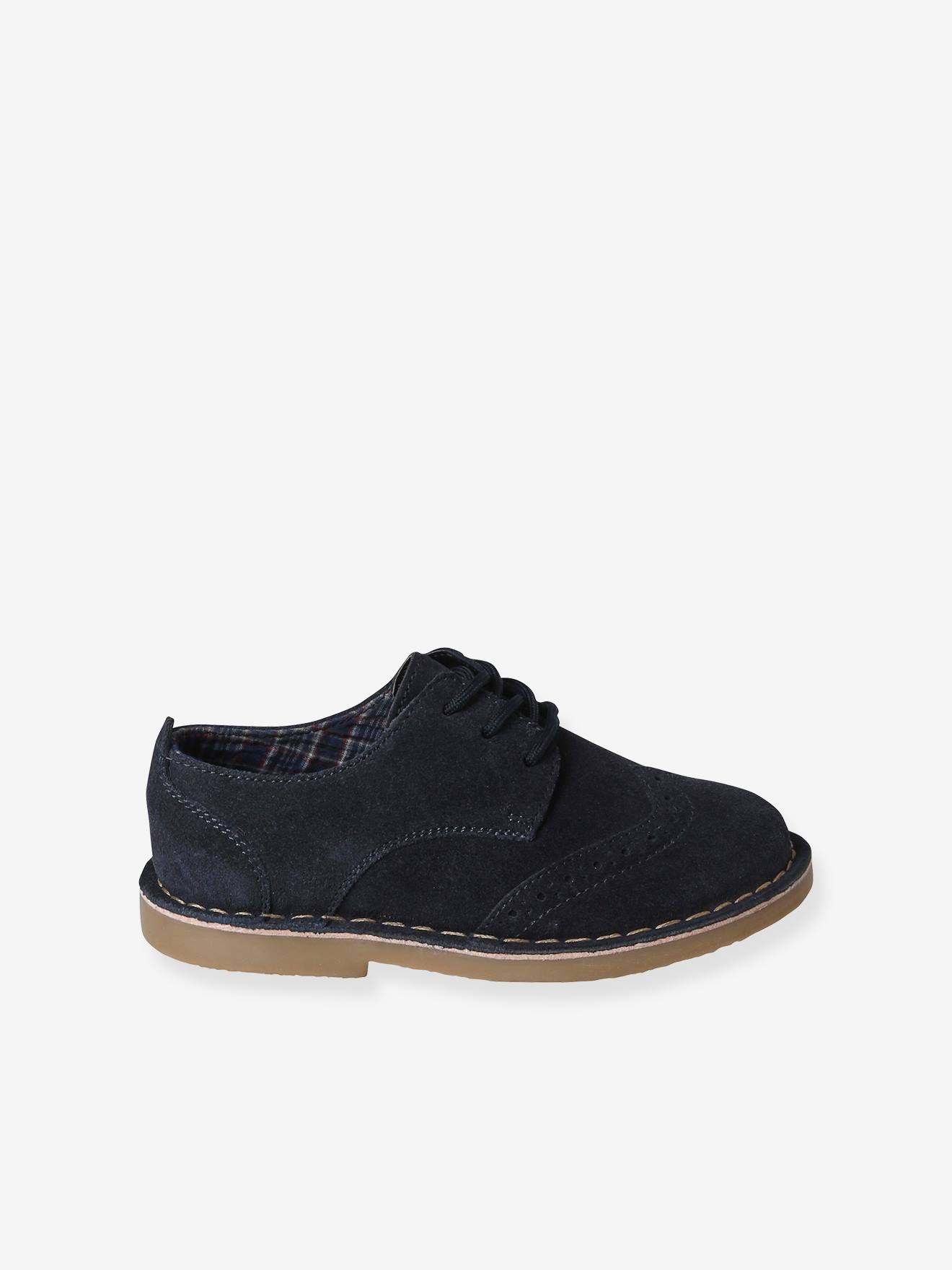 Derbies lacées en cuir enfant marine