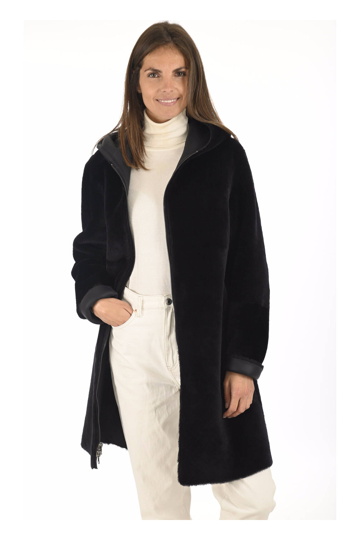 La Canadienne Manteaux Longs Femme couleur bleu