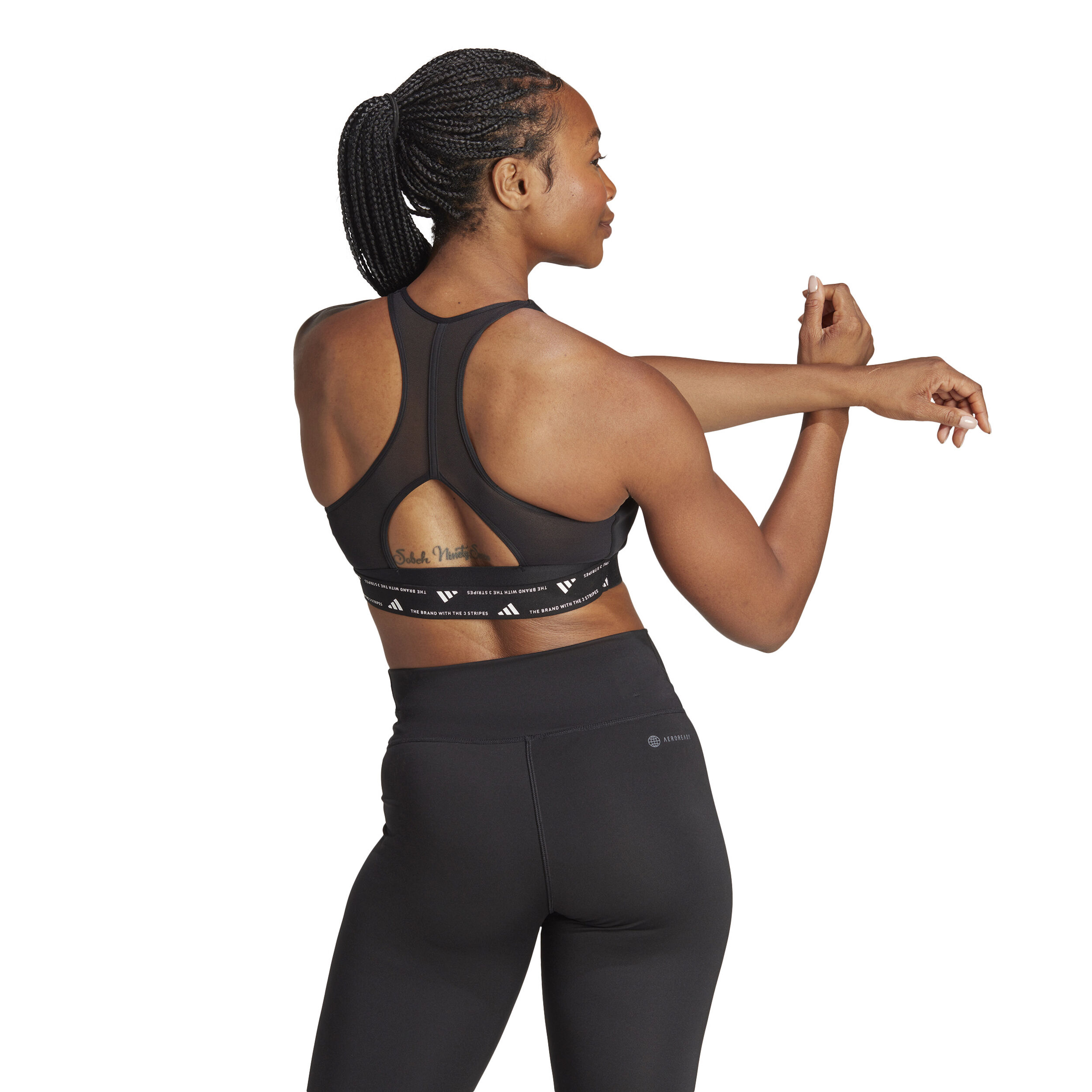 Power Racer Medium Sport-BH Damen - Schwarz