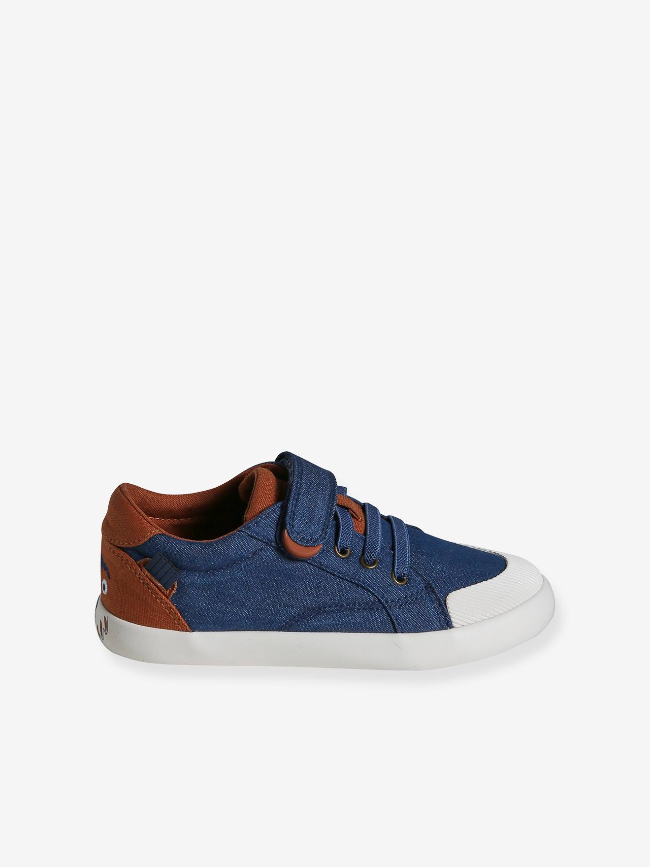 Vertbaudet Kinder Stoff-Sneakers mit Anziehtrick - jeansblau