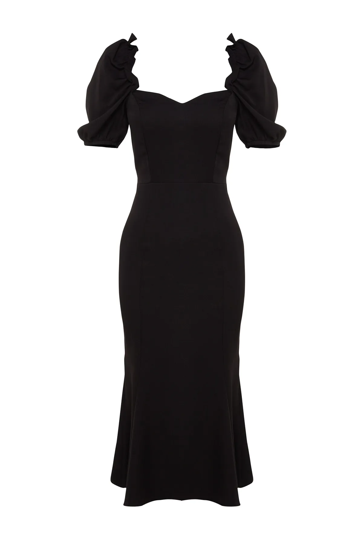Trendyol Collection  Elegantes Abendkleid mit schwarzem Kragen und Ausschnitt TPRSS21EL0053