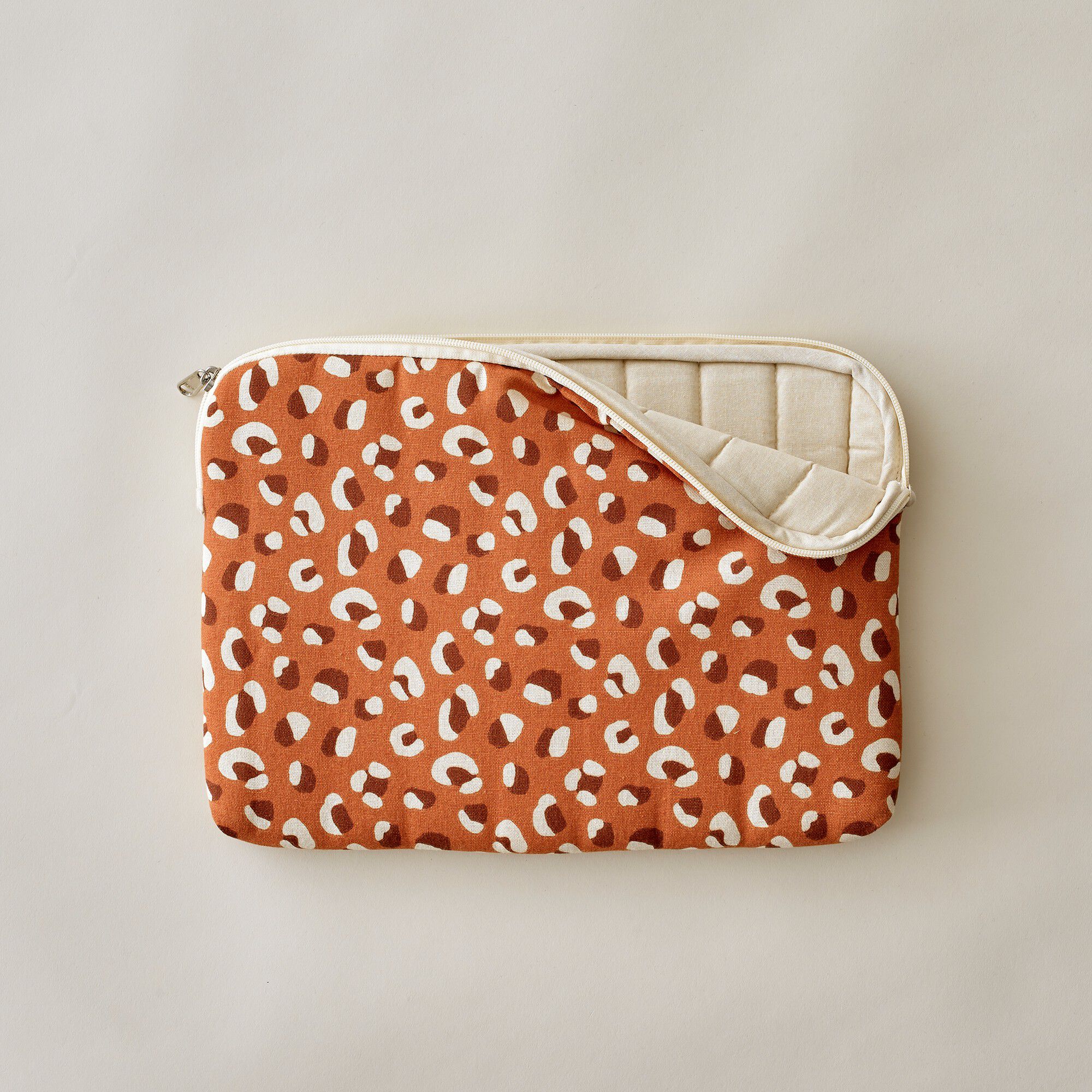 Housse zippée matelassée pour tablette, imprimé Savana