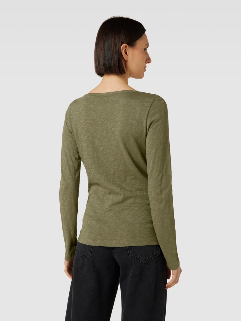 Longsleeve mit Rundhalsausschnitt in olivgrün