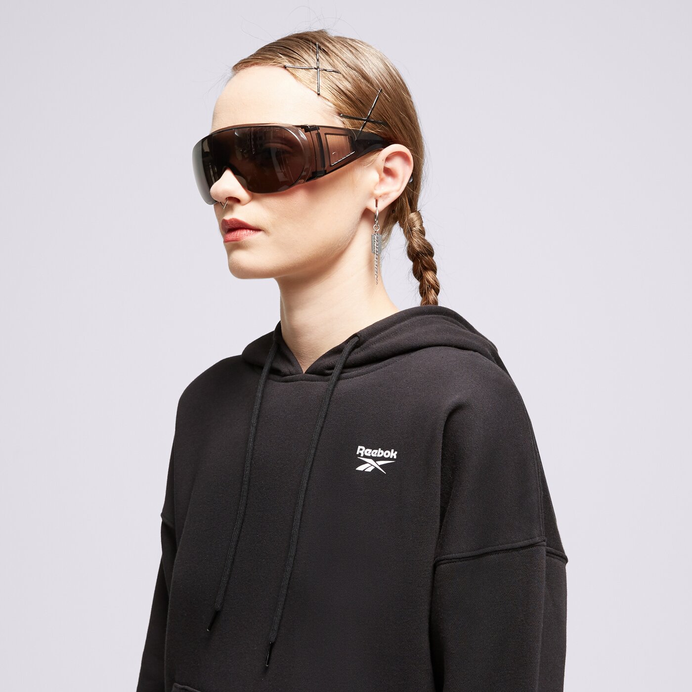 REEBOK SWEATSHIRT RI FLEECE HOODY Schwarz