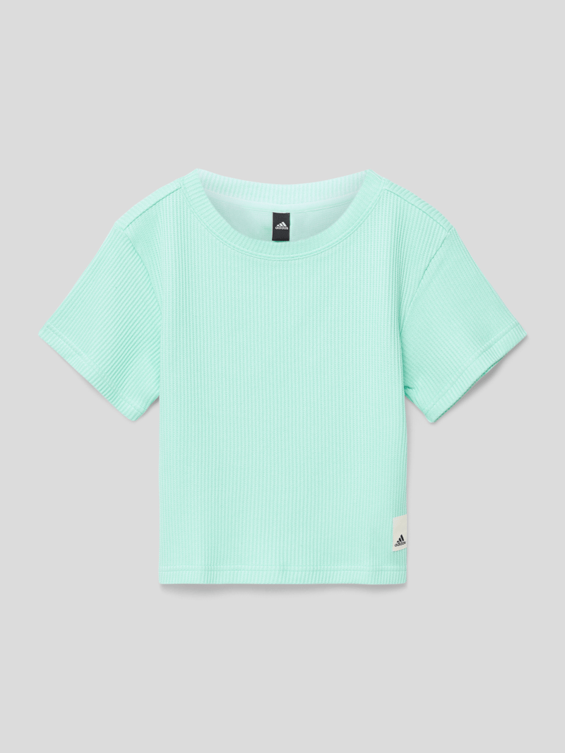 T-Shirt in Ripp-Optik in mint