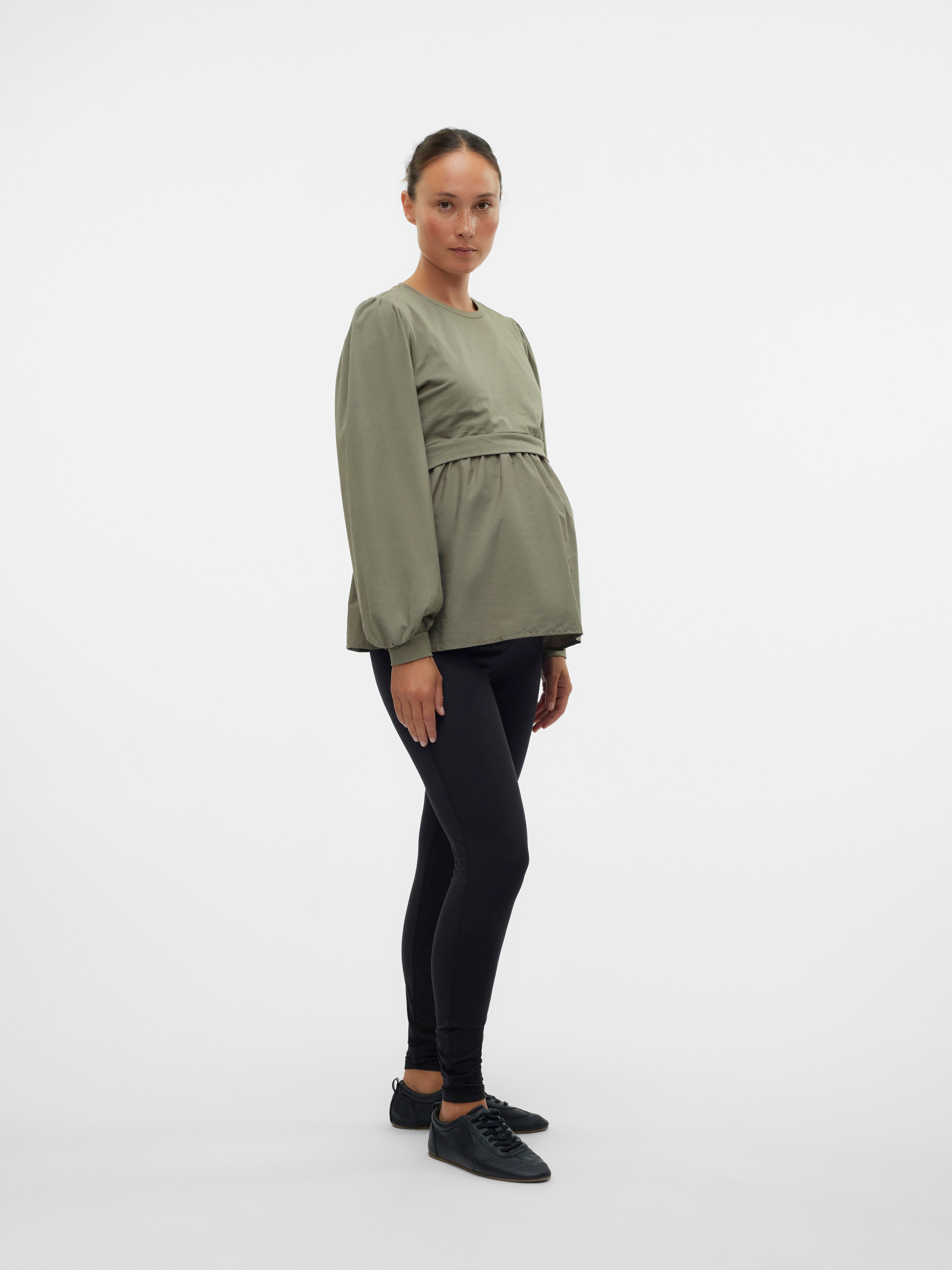 Normal geschnitten Rundhals Top
