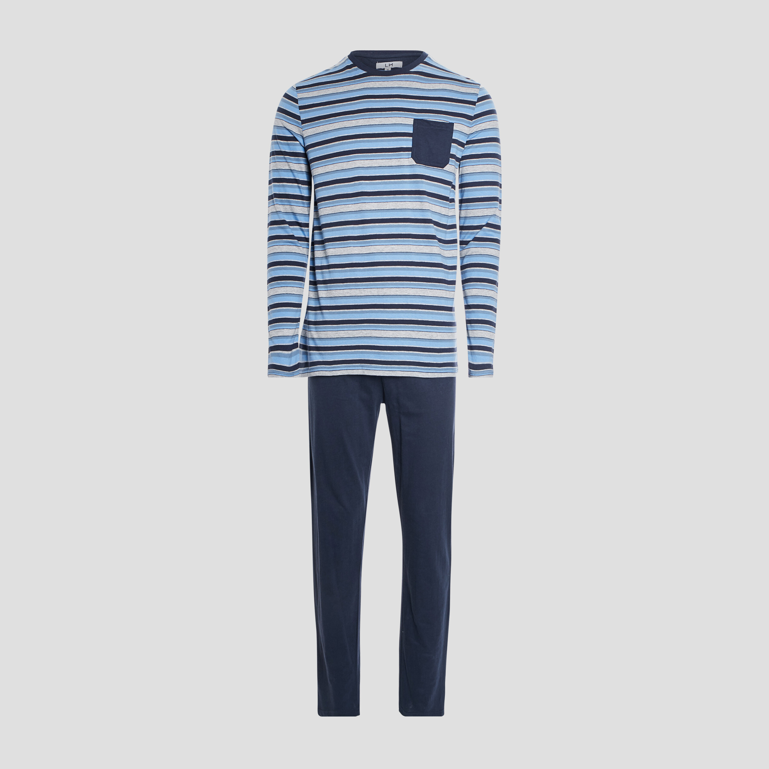 Ensemble pyjama 2 pièces bleu marine homme | La Halle