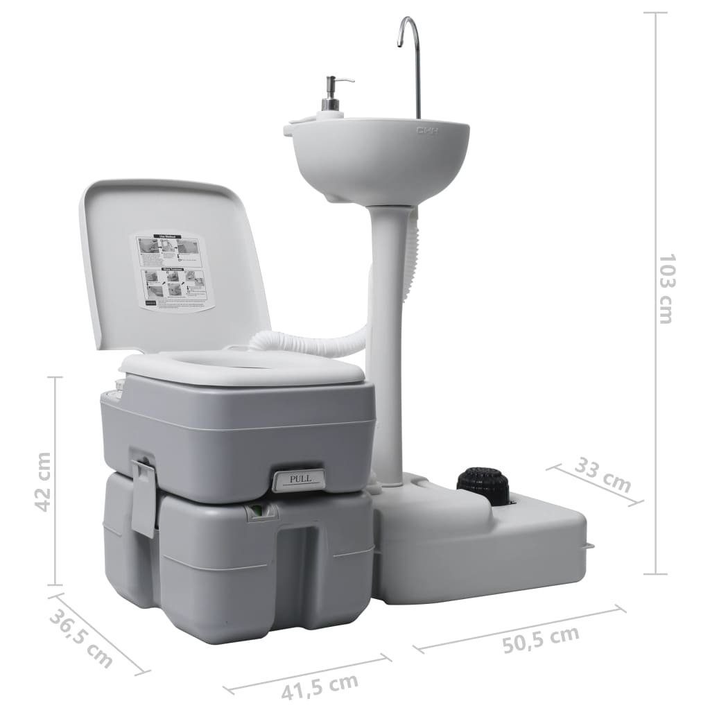 DOTMALL Campingtoilette Reisetoilette und Waschbecken-Set, Tragbar
