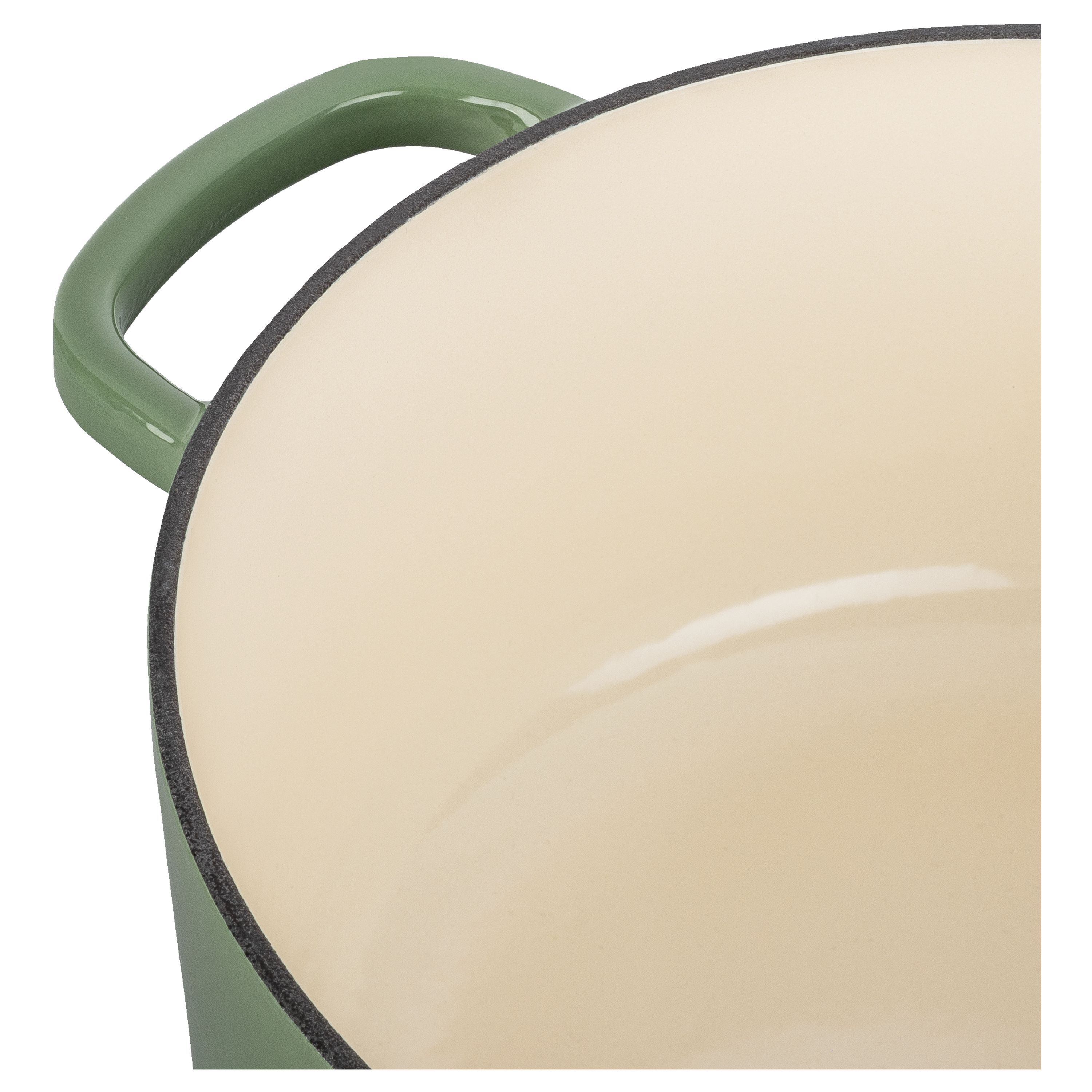 Cocotte 28 cm, rund, Grün, Gusseisen