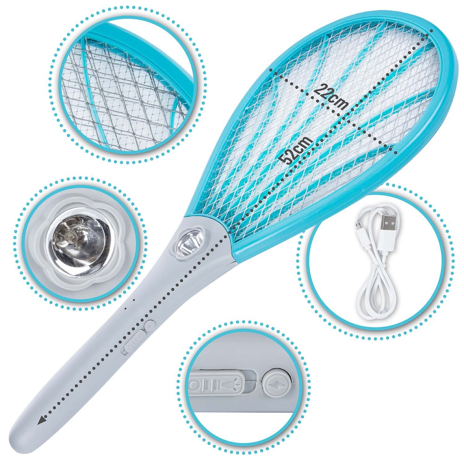 Goods+Gadgets Fliegenmasken Elektrische Fliegenklatsche (1 St., Mückenklatsche), Elektro Fliegenfänger