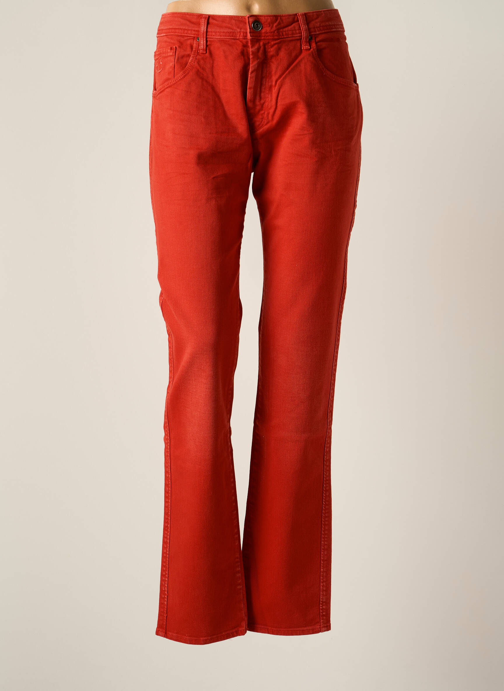 Le Petit Baigneur Jeans Coupe Droite Femme couleur orange