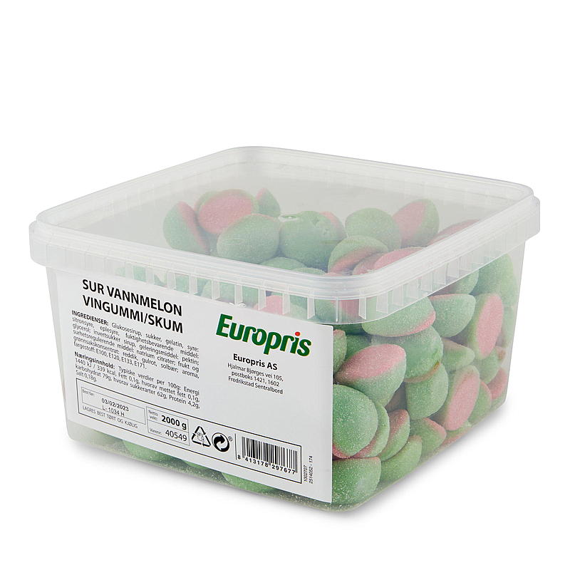 KnallGodt Sur vannmelon 2 kg Vingummi/skum, Vidal