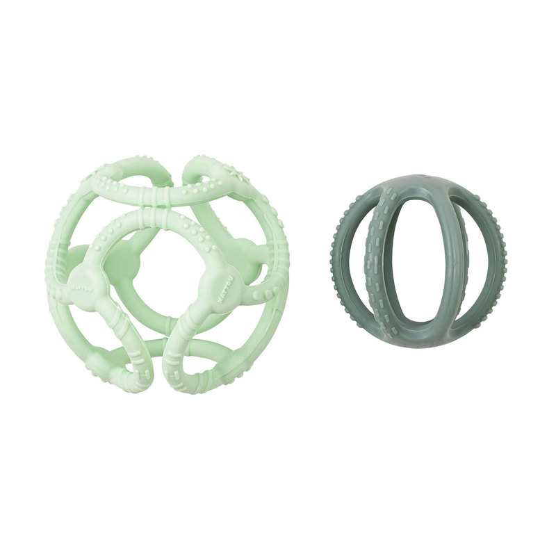 Set de 2 balles en silicone vert menthe Nattou