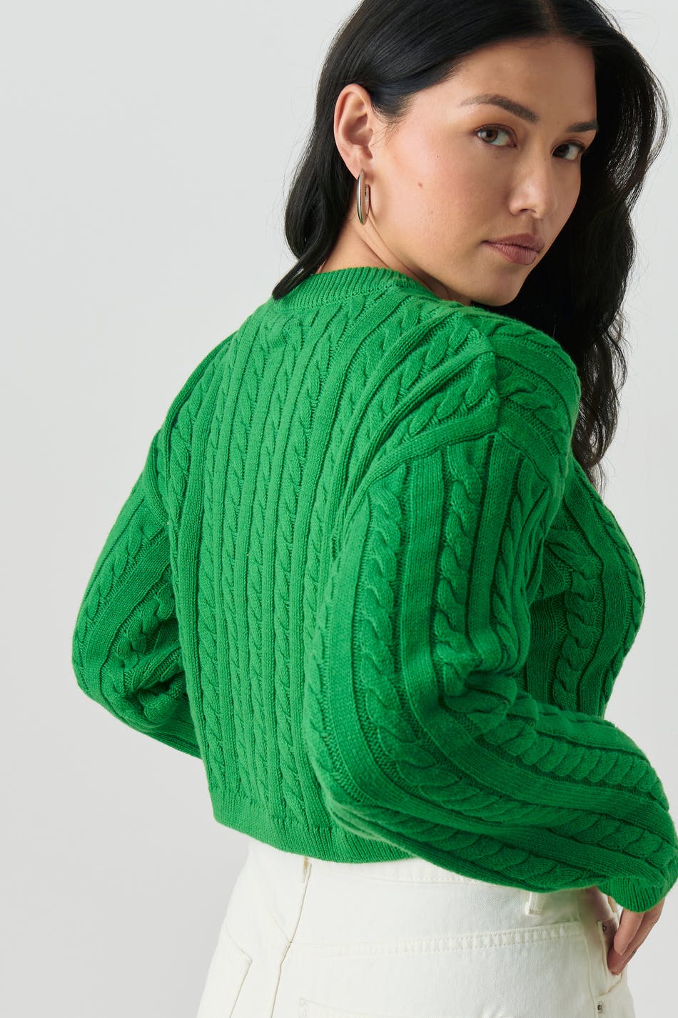 Cable knitted sweater