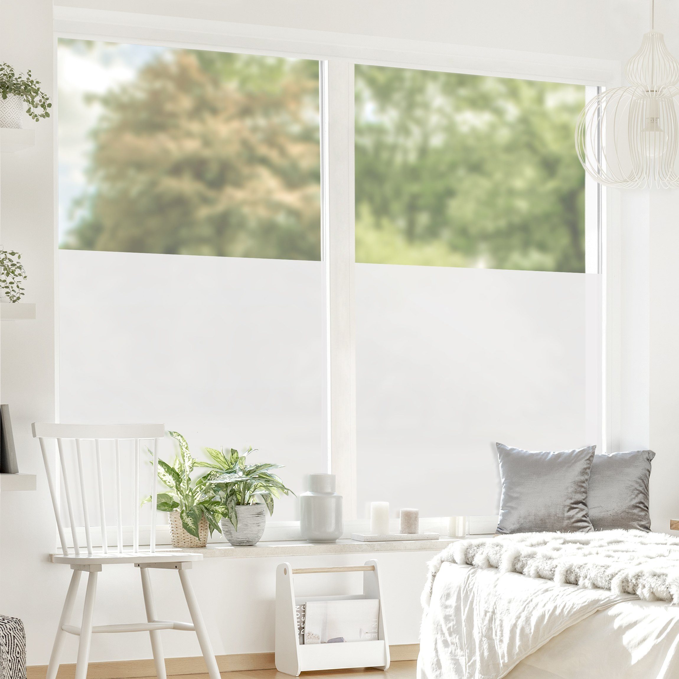 Fensterfolie statisch haftend Motiv Fensterdeko Milchglasfolie, Bilderdepot24, blickdicht, Innen Fenster Tür Balkontür Küche Badezimmer Wohnzimmer Schlafzimmer
