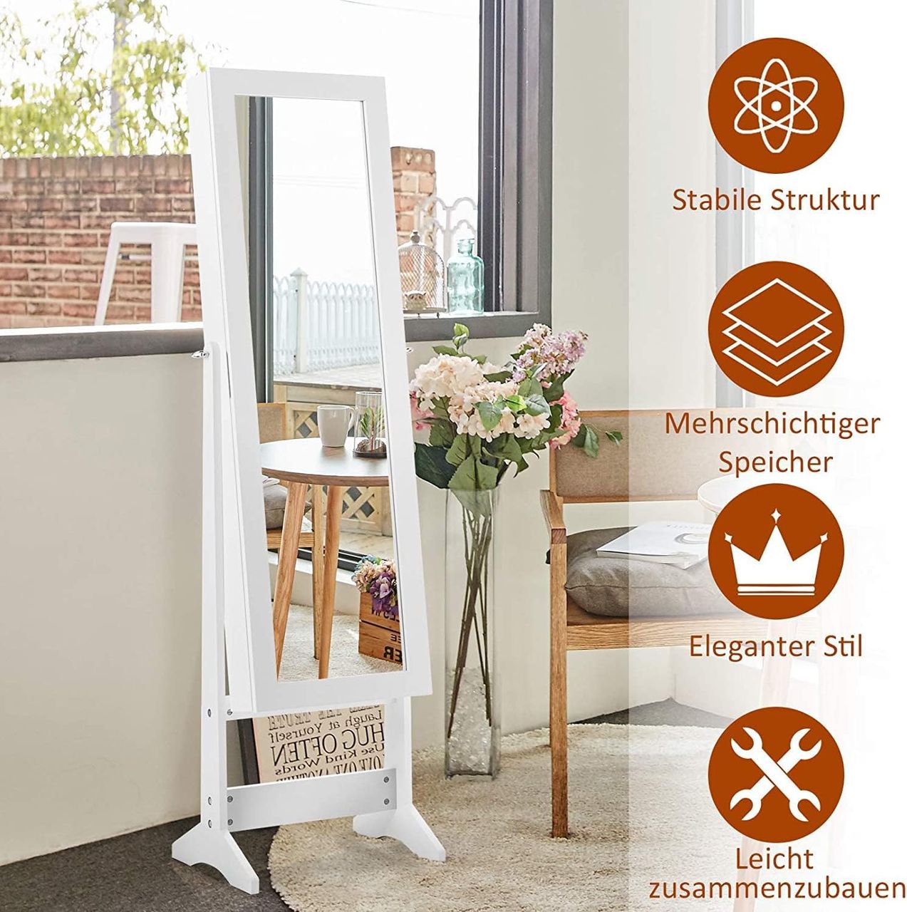 Costway Schmuckschrank neigungsverstellbar