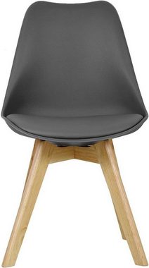 Woltu Esszimmerstuhl (Set, 4 St), Design Stuhl Kunstleder Holz